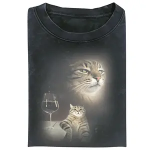 [Flashsale up to 70%]Retro Funny Vintage tshirt, Funny Wine Memes, Cat Portrait T-shirt, Unisex Meme Cringe Funny Dumb Menswear Womenswear Streetwear.