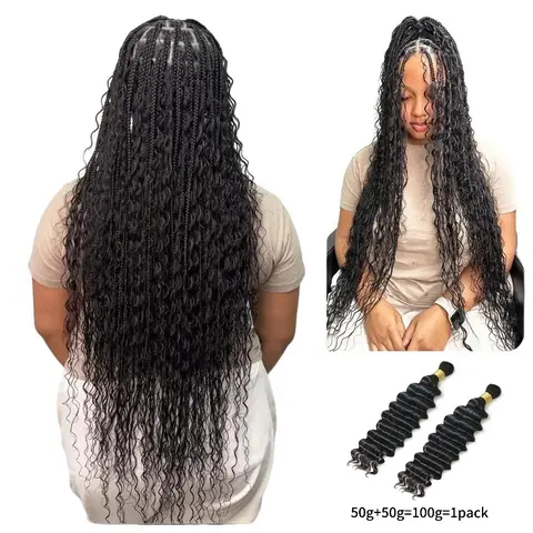 [LIVE-ONLY] Wequeen 12A Grade 100% Brazilian Bulk Hair Deep Wave 16″–24″ Salon‑Quality for Boho Box Knotless Goddess Braids Protective Styles Human Hair Extensions