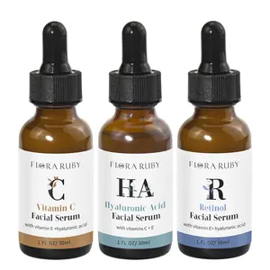 Vitamin C Serum & Retinol Serum & Hyaluronic Acid Serum for Face, 3 Counts/set Moisturizing Facial Serum, Power Face Serums for Sensitive Skin