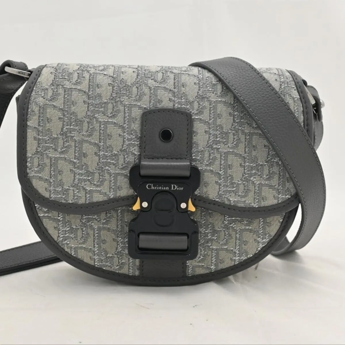 Pre-owned Dior As Shown Shoulder Bags Oblique Logo Jacquard Gallop Mini Shoulder Bag Gray di56176bb
