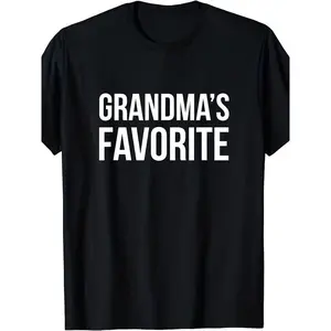 Grandma's Favorite Shirt Funny Grandparent Grandchild GiftSame style for men and women 2025 summer short-sleeved printed T-shirt pure cotton, Family Bonding, Casual Wear, Graphic Tee, Vintage Style, Breathable Material, Lightweight Shirt, Short boat vibr