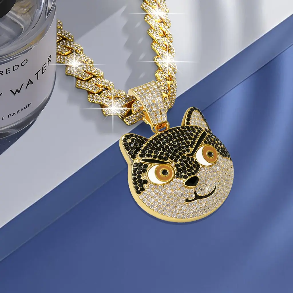 Zinc Alloy Im Back Basketball Legend Pendant Gold Tone Iced Out Miami Cuban Link Chain Luxury Bling Lab Diamond Hoop Dreams Necklace Heavy Metal Mens Urban Streetwear Sports Jewelry Hip Hop Court Culture Accessories Golden Finish Athlete Statement Piec