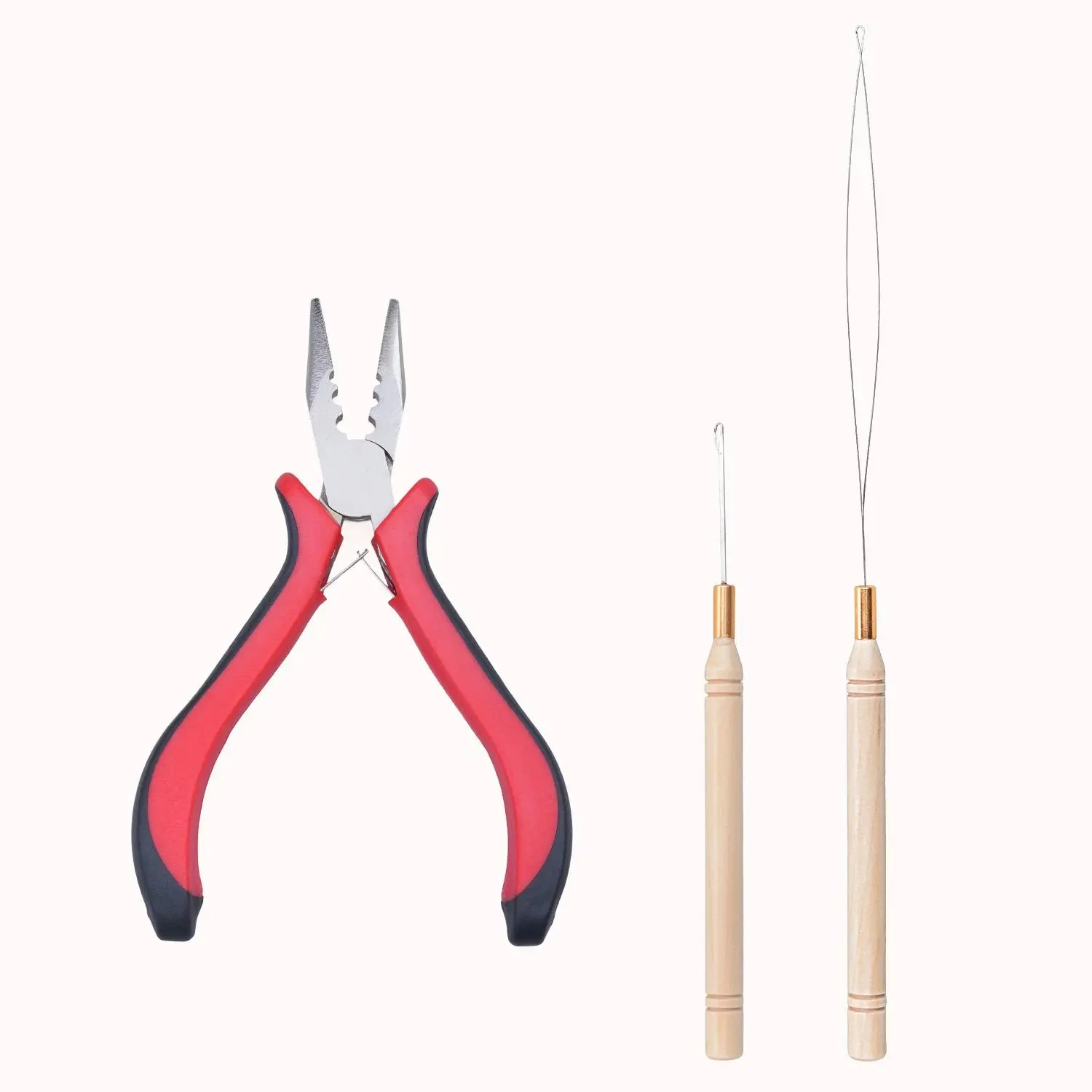 GOO GOO Hair Extension Tools Kit, 1 Plier, 1 Needle Pulling Hook, 1 Micro Ring Loop (3Pcs Tools) for Professional Hair Styling Tools Accessory summer hairstyles #summerwins #SummerFinds
