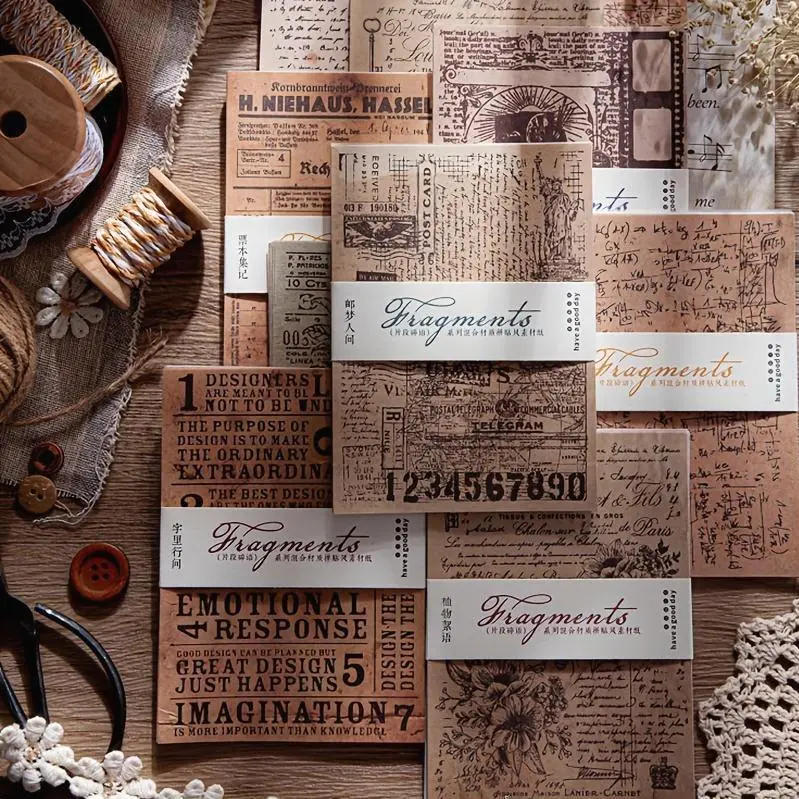 240 Sheets (8 Packs) Literary Newspaper Series Scrapbook Paper, Journaling Scrapbooking Supplies Craft Paper Kits Vintage Room Decor Posters Decoupage Paper Ephemera for Junk Journals Bullet Journal Card Making Decorative Background