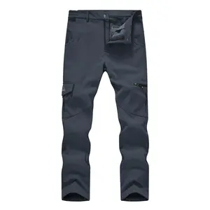 TBMPOY Men's Cargo Hiking Pants Fleece Lined Waterproof Windproof Snow Ski Insulated Pant with 6 Pockets