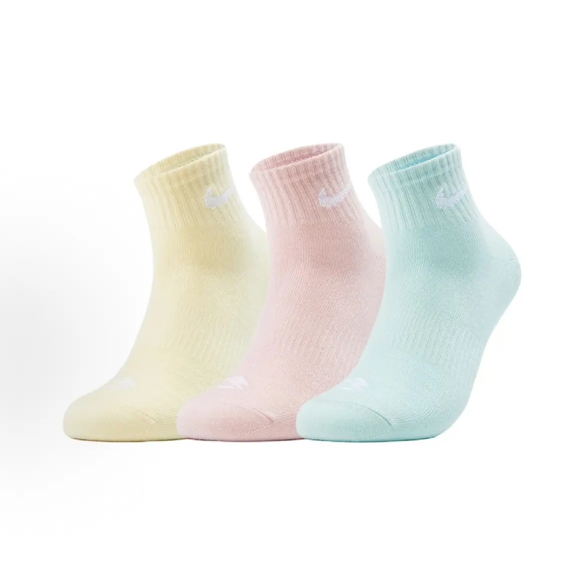 Nike youth colorful sports socks with a white logo, comfortable and durable, suitable for everyday wear and sports activities, including basketball, rugby, and football.