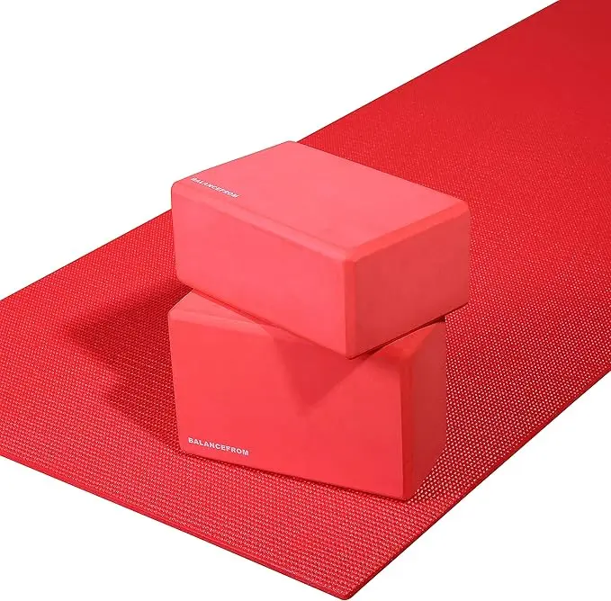 Fitvids All Purpose 1/4-Inch High Density Anti-Tear Exercise Yoga Mat with Carrying Strap Multiple Colors for Fitness