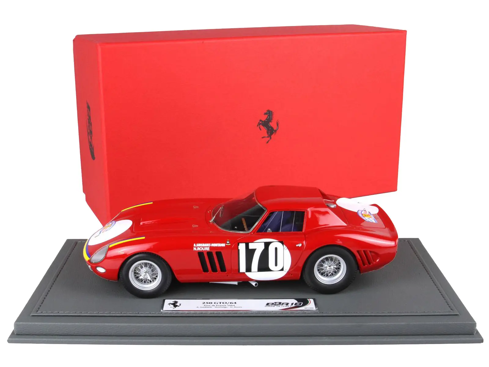 Ferrari 250 GTO #170 "Tour de France Automobile" (1964) with DISPLAY CASE Limited Edition to 200 pieces 1/18 Model Car by BBR