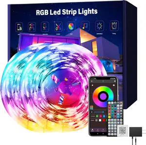 Led Lights for Bedroom 200 ft (2 Rolls of 100ft), Music Sync RGB Led Strip Lights with Remote App Control, Color Changing Led Lights for Room  Kitchen Party Christmas Decor