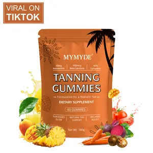 MYMYDE Tanning Gummies Dietary Supplement for RadiantTan Natural Tan Support Melanin Boost 60 Gummies 180g -Vitamin, Fitness Fitness Vitamin Bathroom Edible Healthcare