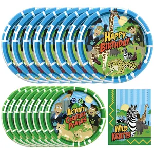 Wild Kratts Birthday Party Supplies Tableware Starter Set for 16 Guests