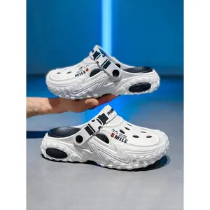 Unisex Colorblock Clogs, Casual Comfortable Breathable Clogs, Quick Drying Beach Slippers, Non-slip Clogs for Indoor & Outdoor Wear, Footwear