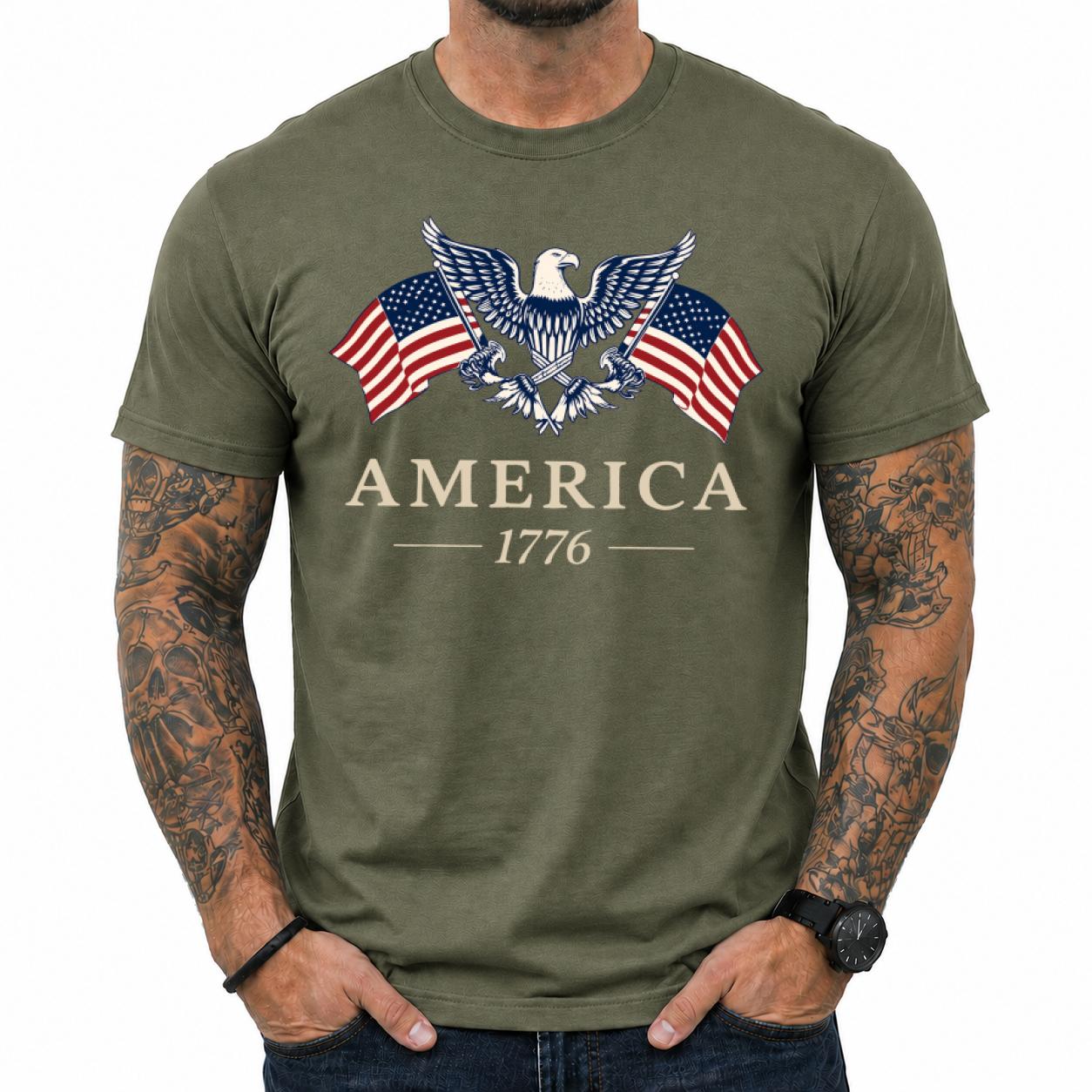 America 1776 Shirt, USA 250th Anniversary T-Shirt, Vintage Patriotic Graphic Tee, 4th of July Independence Day Unisex Shirt, 250 Years of Freedom American Flag Gift Tee