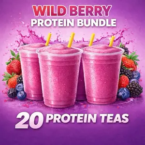 Wild Berry Protein Powdered Beverage Mix Flavors Sugar Free Caffeine Pack of 20 Drink Mixed