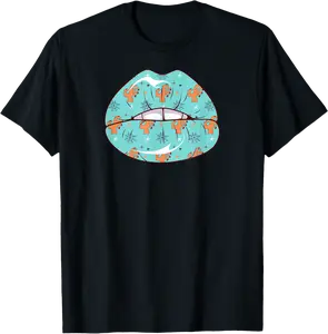 Sexy Kiss Lips Spider Web Halloween Costume Shirt Women T-Shirt - Hannahcha Shop 51B07XCGT8BN