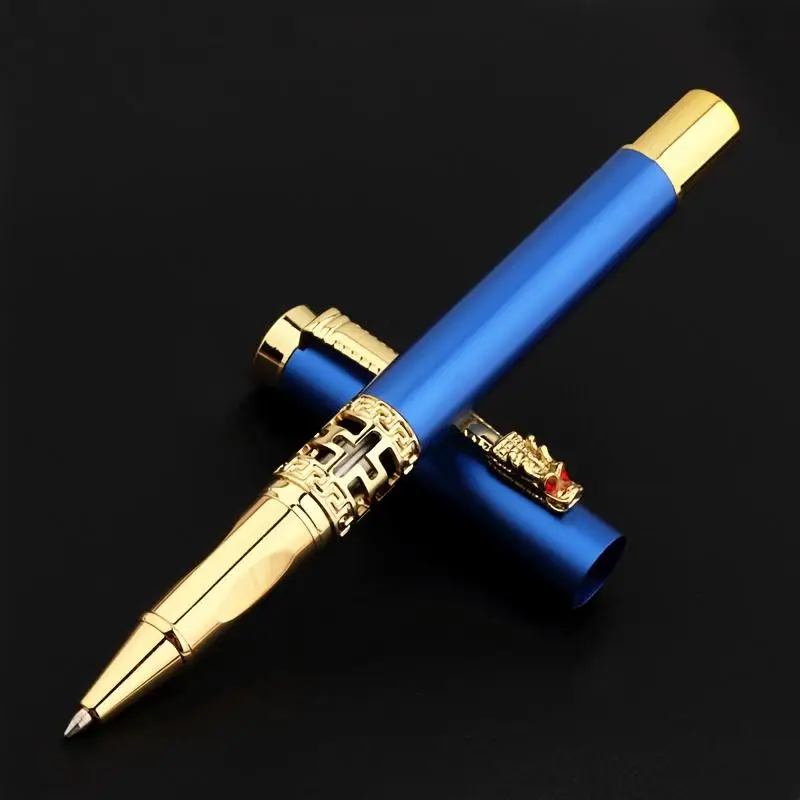 Dragon Head Design Ballpoint Pen, 1 Count Hollow Design Student Writing Ballpoint Pen, Business Office School Stationery Supplies