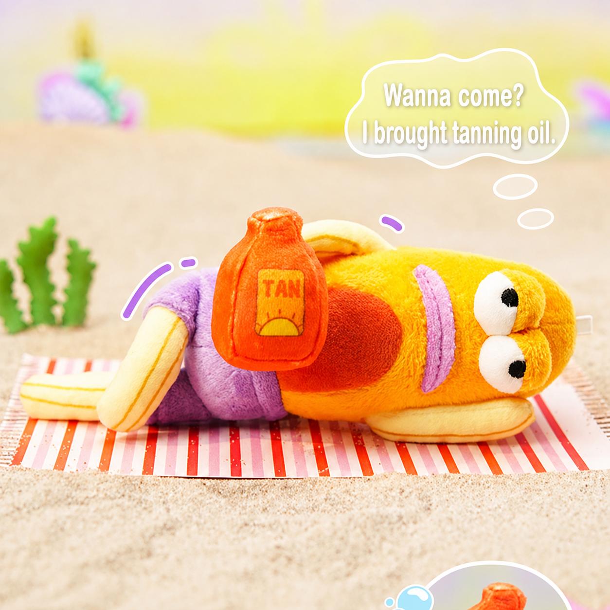 SpongeBob Bikini Booth Series Movable Plush Built-In Iron Wire For Free Posing Poseable Cartoon Pendant Trendy Backpack Decor Collectible Toy For SpongeBob Fans