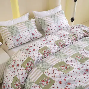 Rose Print Bedding Set, 3 Counts/set Including 1 Count Duvet Cover & 2 Counts Pillowcase without Filler, Soft Comfortable Bedding Set for Home Bedroom, Soft Bedding Sets