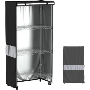 Heavy Duty Dustproof Shelf Cover, Waterproof Wire Rack Covers for Outdoor Shelving with Zipper, 36" W x 18" D x 72" H, Can Be Mini Greenhouse