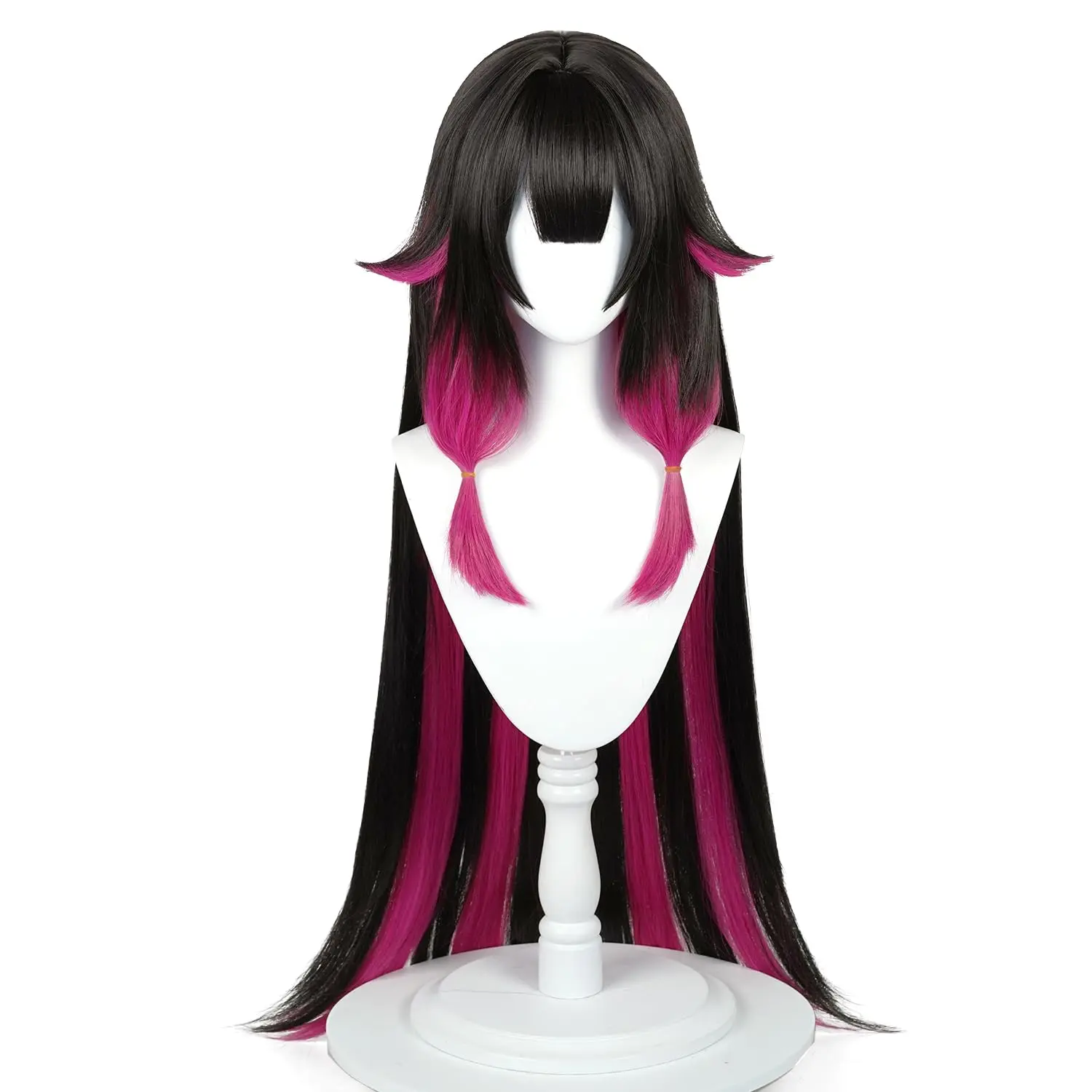 Anime Black Pink Purple Wigs 110cm/43.3in Women's Long Straight Hair In Colombina Game Cosplay Wig Halloween,Christmas,Comic con,Daily Wig,Party