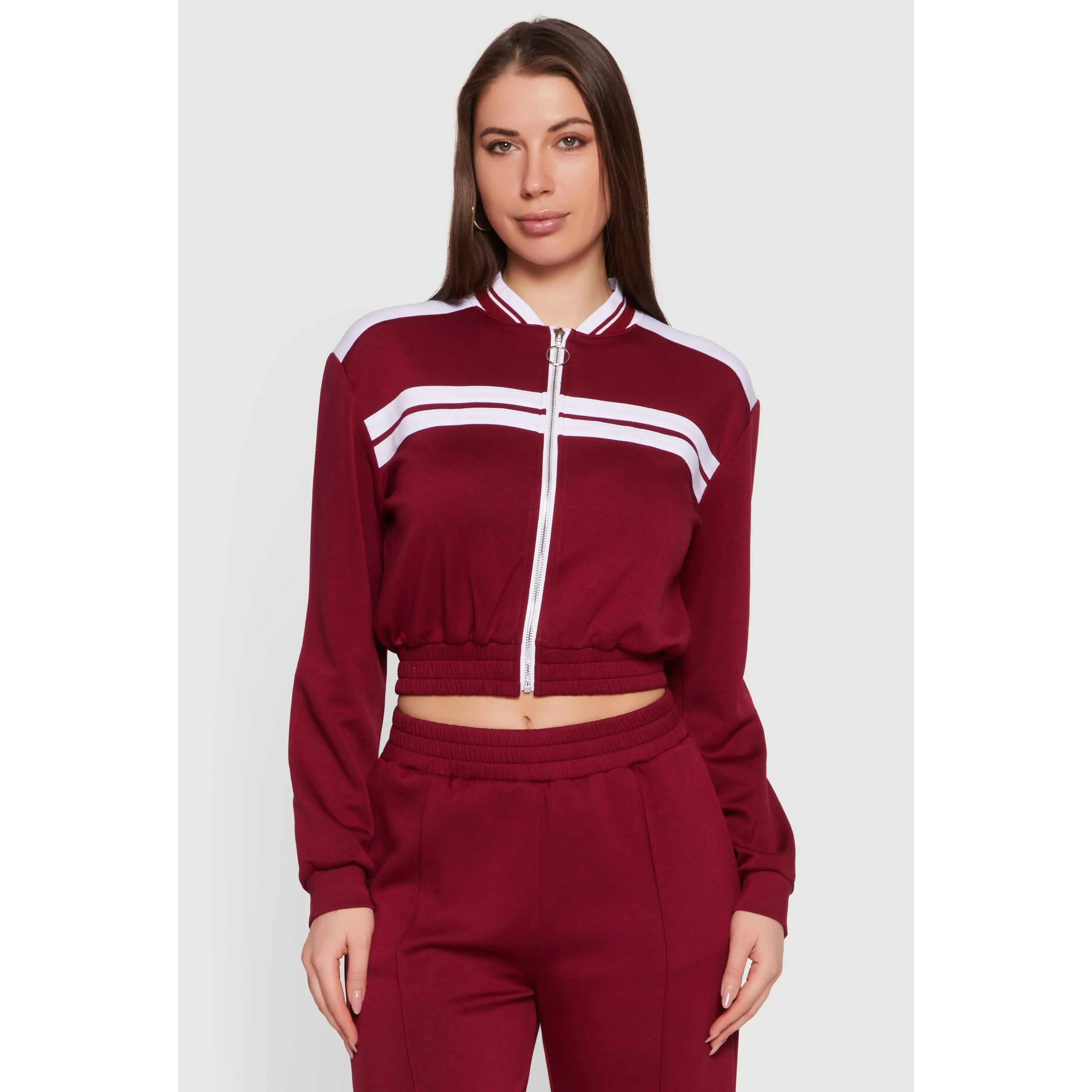 Varsity Stripe Zip Front Track Jacket