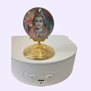 Lord Shiva Siva Peruman Car Dashboard Idol with Smooth Gold Frame Non Slip Pad Gift Ready for Car Enthusiasts Elegant and Secure Dashboard Decoration