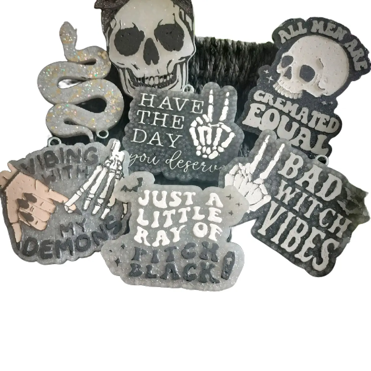 Bad Witch Skull Snake Vibes Freshies for Spooky Season, Goth Style Freshener Fragrance Scented Aroma