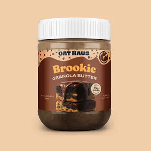 Brookie Granola Butter - 12oz Flavorful Granola Butter,  Vegan & Healthy, Perfect for Breakfast or Snacking Brownie Batter Chocolate Chips
