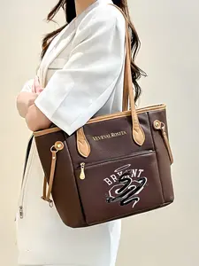 This trendy and unique black cobra pattern tote bag/shoulder bag boasts a large capacity and is perfect for commuting, travel, and shopping. It also makes a perfect gift.