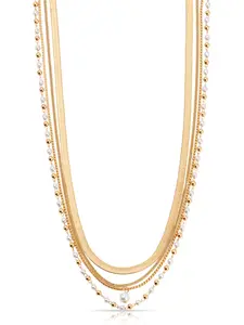 All the Chains Pearl Layered Necklace