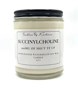 Candles By Kistner Succinylcholine Watermelon 200MG Hand Poured Soy Wax Candle 1 oz - Aroma, Scented, Freshener & Decor
