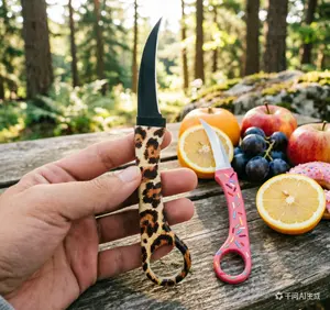 Leopard Print & Donut outdoor Knife for Women - Unique EDC Gadget for Travel & Daily Use, Perfect Gift Idea