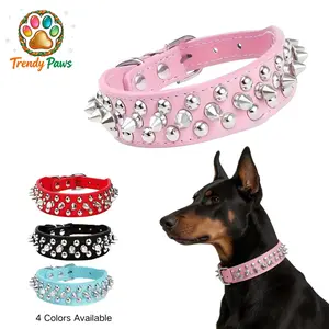 Dog Collar, Studded Anti-Bite Punk Pet Collar for Medium & Large Dogs, Durable Adjustable Heavy Duty Pet Neckwear, Trendy Gothic Accessories for Pitbull German Shepherd
