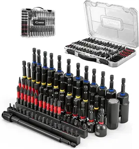 Saker 80-Piece Magnetic Impact Nut Driver Set, SAE & Metric Driver Bit Set, Socket Adapters, Bit Holder, Wing Nut Driver, Universal Sockets, Quick Release Extension, Power Bits with Storage Box
