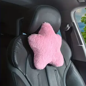 Plush Star Car Pillow, Cute Decorative Cushion, Soft Comfortable Headrest Lumbar Support, Universal Vehicle Interior, Office Home Use