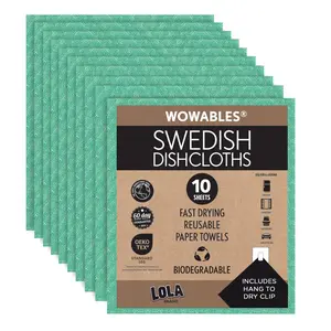 Swedish Dishcloths, 8"x7" Sheets, Biodegradable, Reusable Paper Towels, Made in Germany