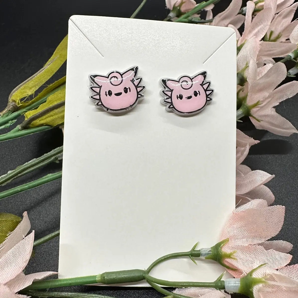 Pink Fluff Fairy Ball Handmade Earrings