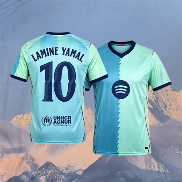 2026 2027 Away Blue Yamal 10# Short sleeve Soccer jersey