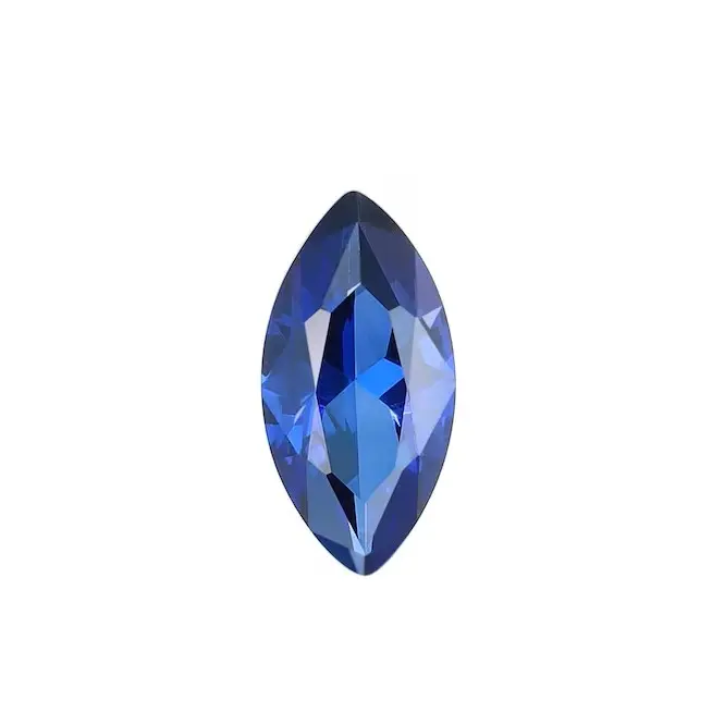 Lab-Grown Marquise Cut Blue Sapphire With AGL Certificate