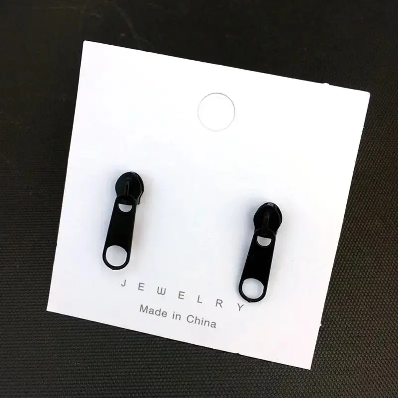 Ins Style Colorful Zipper Earrings for Women - Cute Alloy Fashion Stud Earrings
