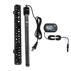 Submersible Aquarium Heater Auto Thermostat, 300W Fish Tank Heater for 35-60 Gallon with LCD Digital Aquarium Thermometer, Shatter-Proof and Blast-Proof