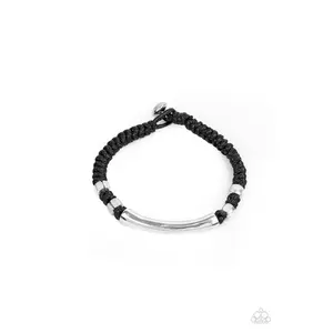 Urban Grit Braided Cord Bracelet - Brown Bracelet with Asymmetrical Brass Beads and Button Loop Closure for Casual Daily Wear