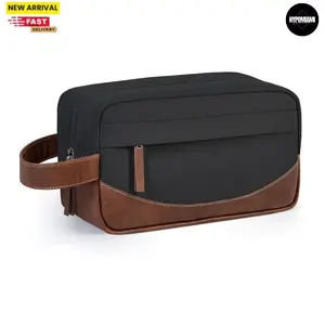 Men's Compact Durable Waterproof Toiletry Bag, Multifunctional Hanging Travel Cosmetic Bag Organizer, Large-Capacity Shaving Kit for Travel Accessories (Black)