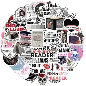 Book Sticker, 50pcs/set Romance Book Sticker, Creative Aesthetic Laptop Phone Journal Water Bottle Decal, Decorative
