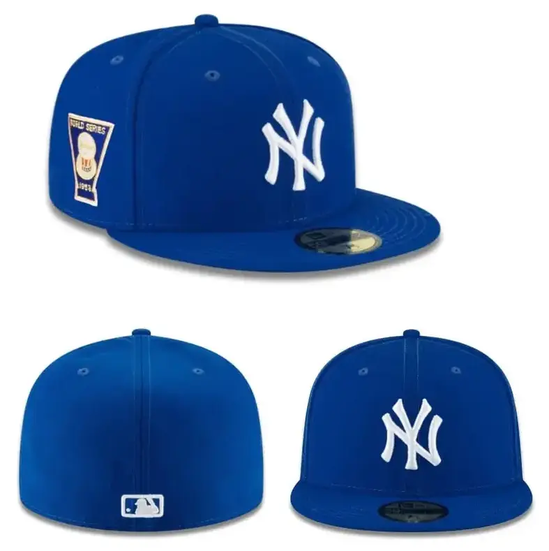 Los Angeles Dodgers 59FIFTY Fitted Hat – Black MLB Baseball Cap, Embroidered LA Logo Flat Brim Hat for Men & Women