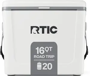 RTIC 16 Qt Road Trip Cooler, Hard Insulated Portable with Strap and Handle for Outdoor, Beach, Picnic, Camping, Sports, Travel