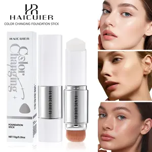 Two-In-One Color-Changing Foundation Stick with Brush, Conceal Moisturize Hydrating Buildable Coverage Long-Lasting Lightweight, Perfect Gift for All Skin Types