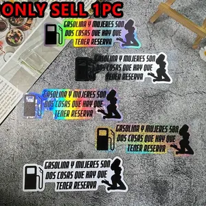 1PC  Funny Gasoline and Women's Car Sticker Is Waterproof  Durable and Self-adhering. Suitable for Motorcycle Body Scratches To Block Trunk Bumper Triangular Window Personalized JDM Style Decorative Accessories
