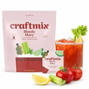 Craftmix Bloody Mary Drink Mixer Packets, Tomato & Spice Water Flavoring, Vegan Low Sugar Non GMO Gluten Free, 12 Pack