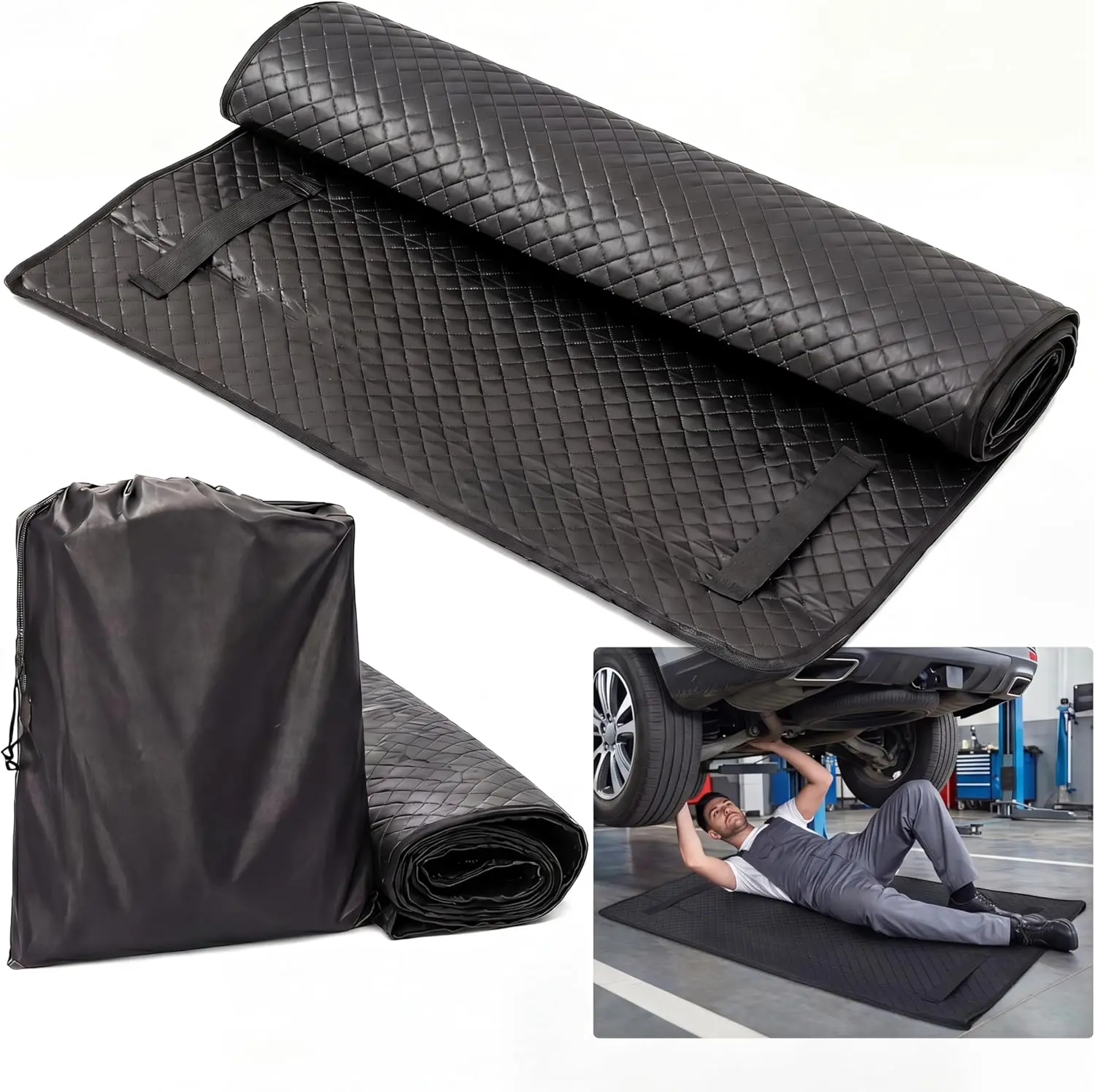 Magical Rolling Creeper Mat, Under Car Repair Pad, Automotive Creeper Mat with Portable Storage Bag, Work on All Terrains & Vehicles